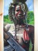 tváře Afriky 4 žena z kmene Hamar kalašnikov znak dospělosti 44x68cm